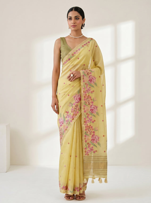 Yellow  Saree