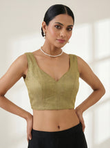 MIMOSA Yellow Saree Saree — blouse close-up