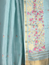 MIMOSA Ananda Banarasi Art Silk Saree — Saree pallu with tassels
