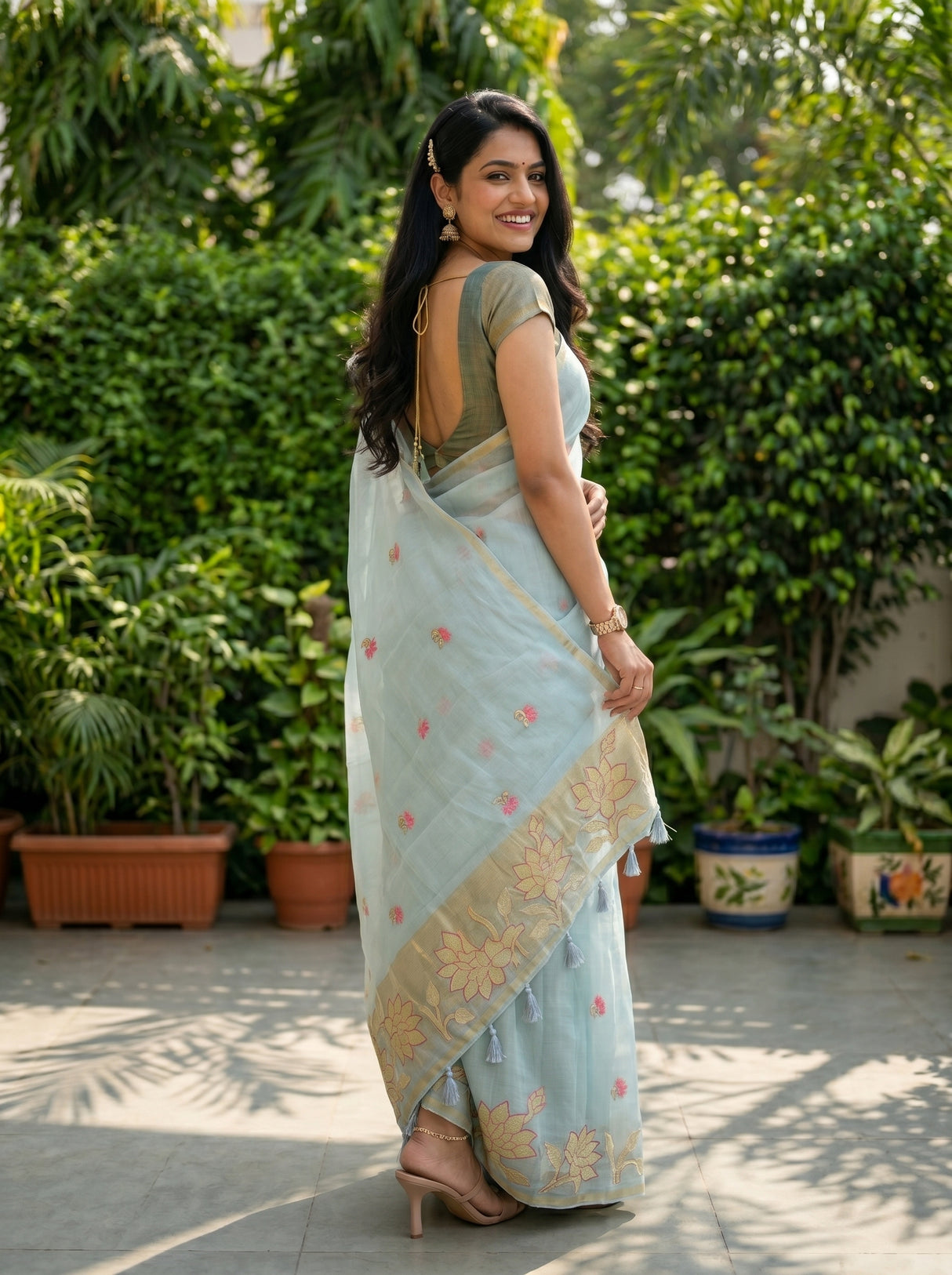 MIMOSA Ananda Banarasi Saree — pose 7 styling detail