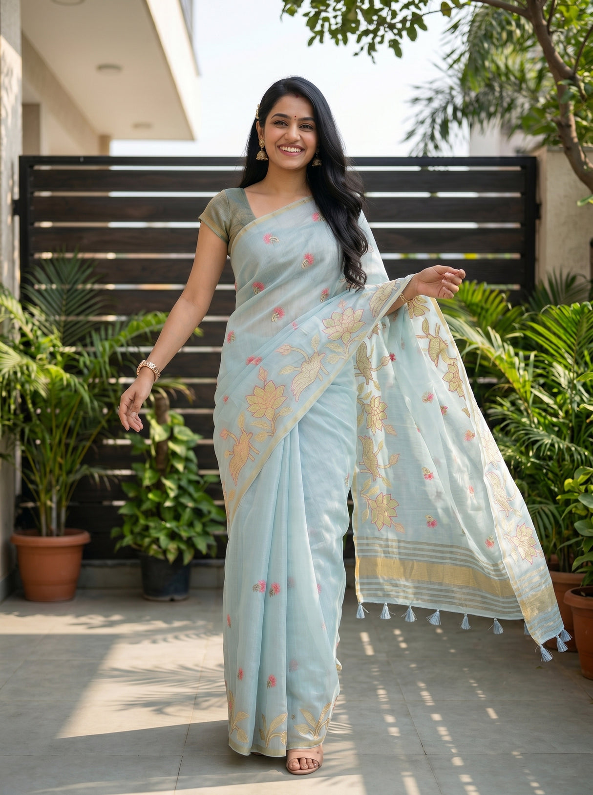 MIMOSA Ananda Banarasi Saree — pose 9 styling detail