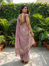MIMOSA Pink Banarasi Saree — pose 7 styling detail