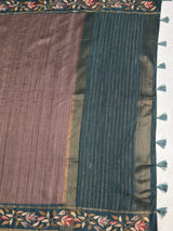 MIMOSA Blue Banarasi Art Silk Saree — pallu and zari work detail