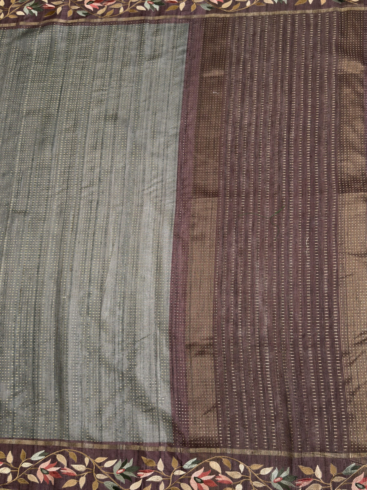 MIMOSA Chocolate Banarasi Art Silk Saree — pallu and zari work detail