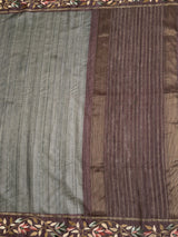 MIMOSA Chocolate Banarasi Art Silk Saree — pallu and zari work detail