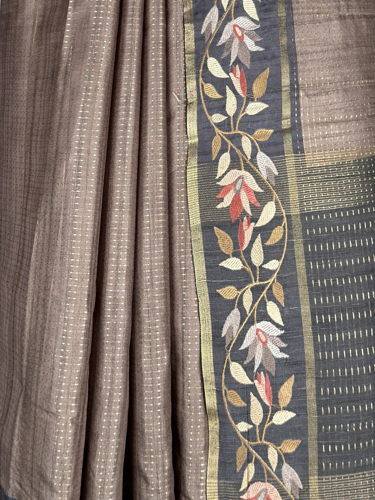 MIMOSA Grey Banarasi Art Silk Saree — fleets shot full lifestyle