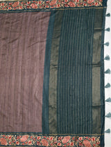 MIMOSA Blue Grey Banarasi Saree — pallu and zari work detail