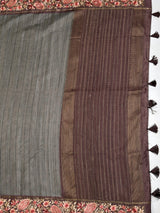 MIMOSA Chocolate Banarasi Saree — pallu and zari work detail