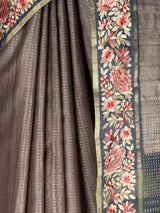 MIMOSA Grey Banarasi Saree — fleets shot full lifestyle
