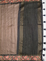 MIMOSA Grey Banarasi Saree — pallu and zari work detail