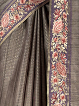 MIMOSA Wine Banarasi Saree — fleets shot full lifestyle