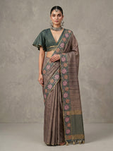 MIMOSA Blue Banarasi Art Silk Saree — pose 5 styling detail