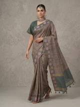MIMOSA Blue Banarasi Art Silk Saree — pose 6 styling detail
