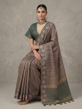 MIMOSA Blue Banarasi Art Silk Saree — pose 8 styling detail