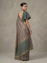MIMOSA Blue Banarasi Art Silk Saree — pose 9 styling detail