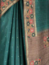MIMOSA Bottle Green Saree Saree — fleets shot full lifestyle