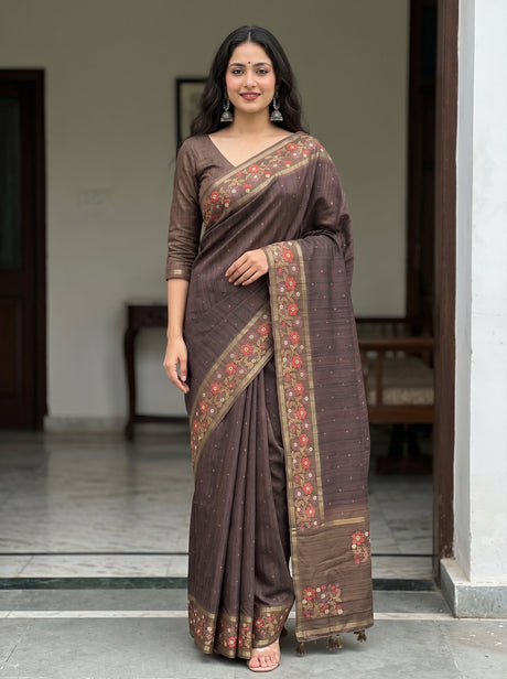 Chocolate  Saree