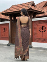 MIMOSA Chocolate Saree Saree — pose 2 styling detail