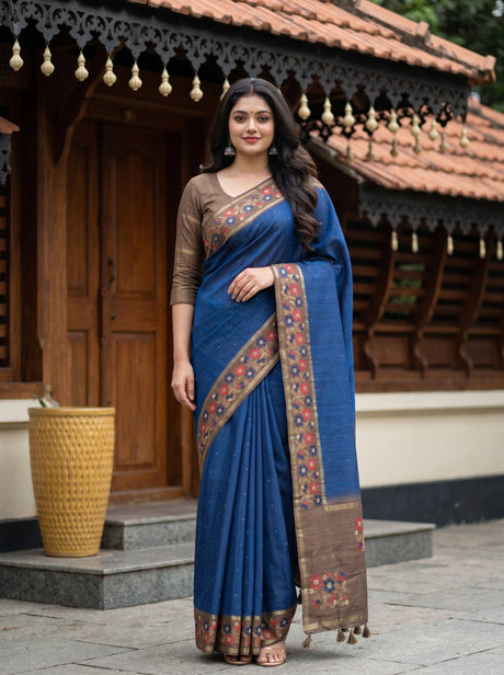 Navy  Saree