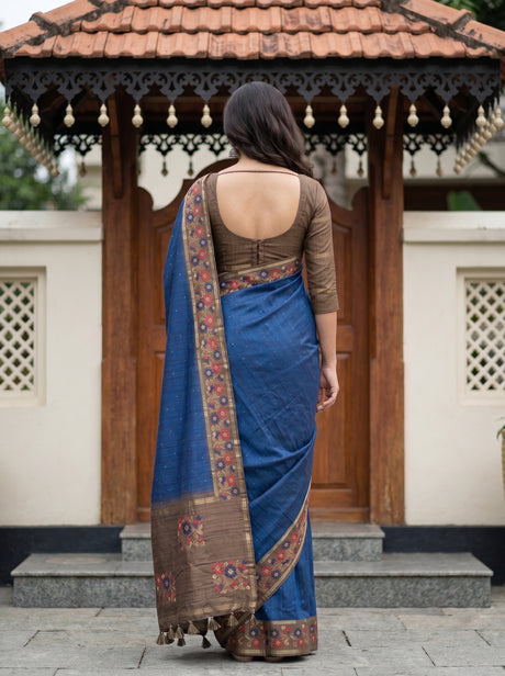 MIMOSA Navy Saree Saree — pose 2 styling detail