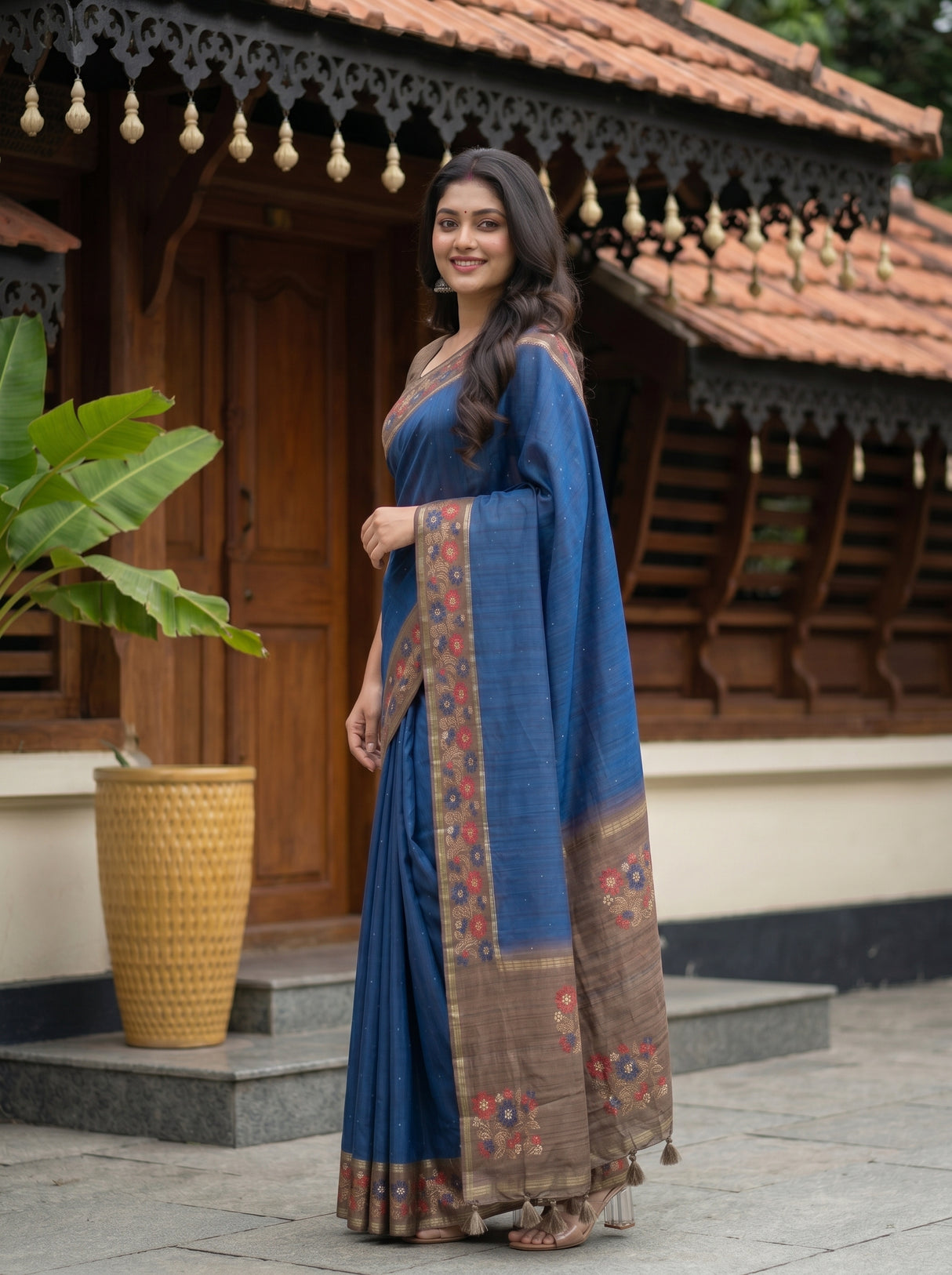 MIMOSA Navy Saree Saree — pose 5 styling detail
