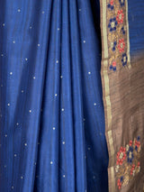 MIMOSA Navy Saree Saree — fleets shot full lifestyle