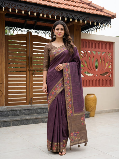 Wine  Saree