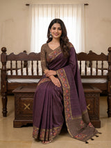 MIMOSA Wine Saree Saree — pose 8 styling detail