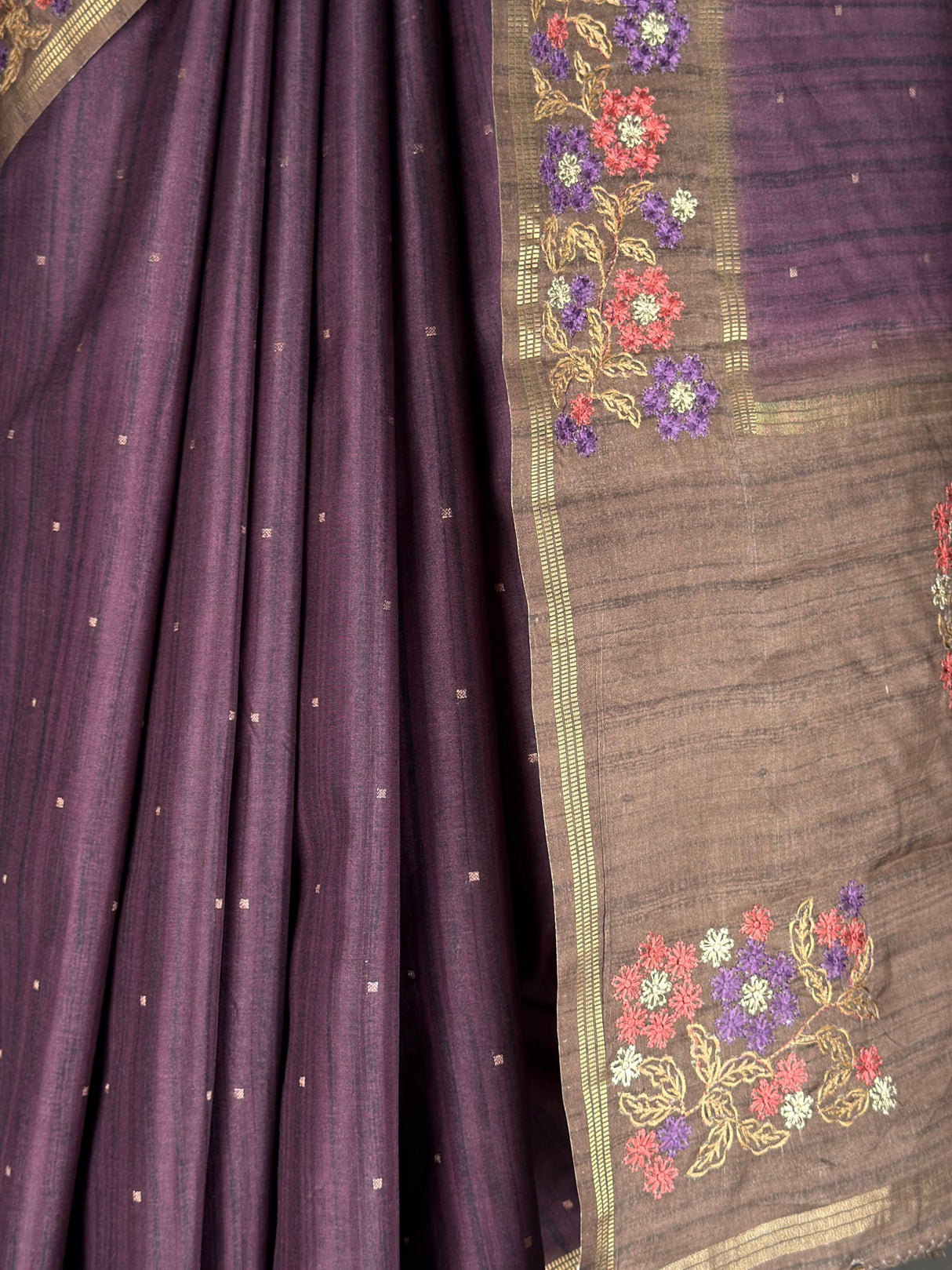 MIMOSA Wine Saree Saree — fleets shot full lifestyle