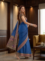 MIMOSA Navy Banarasi Art Silk Saree — pose 9 styling detail