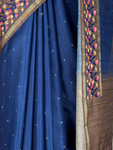MIMOSA Navy Banarasi Art Silk Saree — fleets shot full lifestyle
