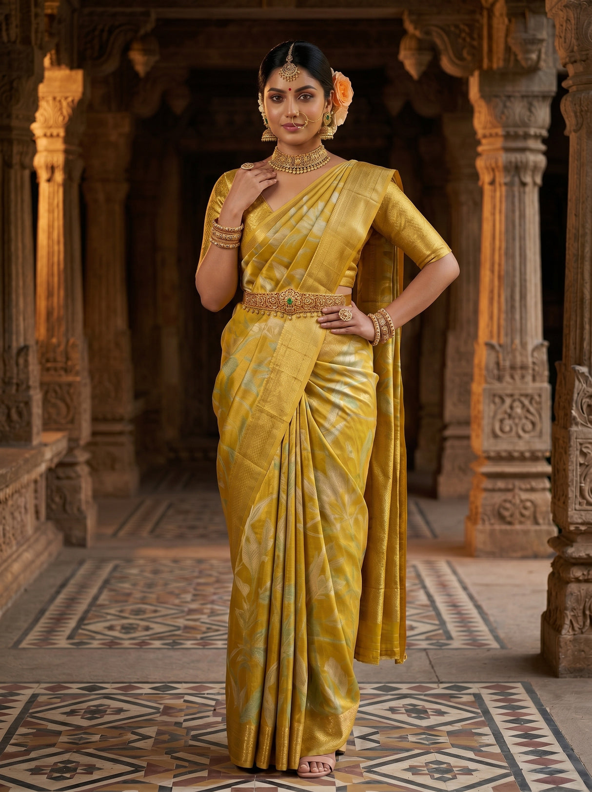 MIMOSA Gold Saree Saree — pose 4 styling detail