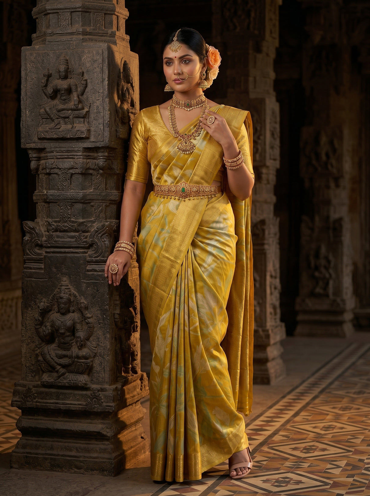 MIMOSA Gold Saree Saree — pose 5 styling detail