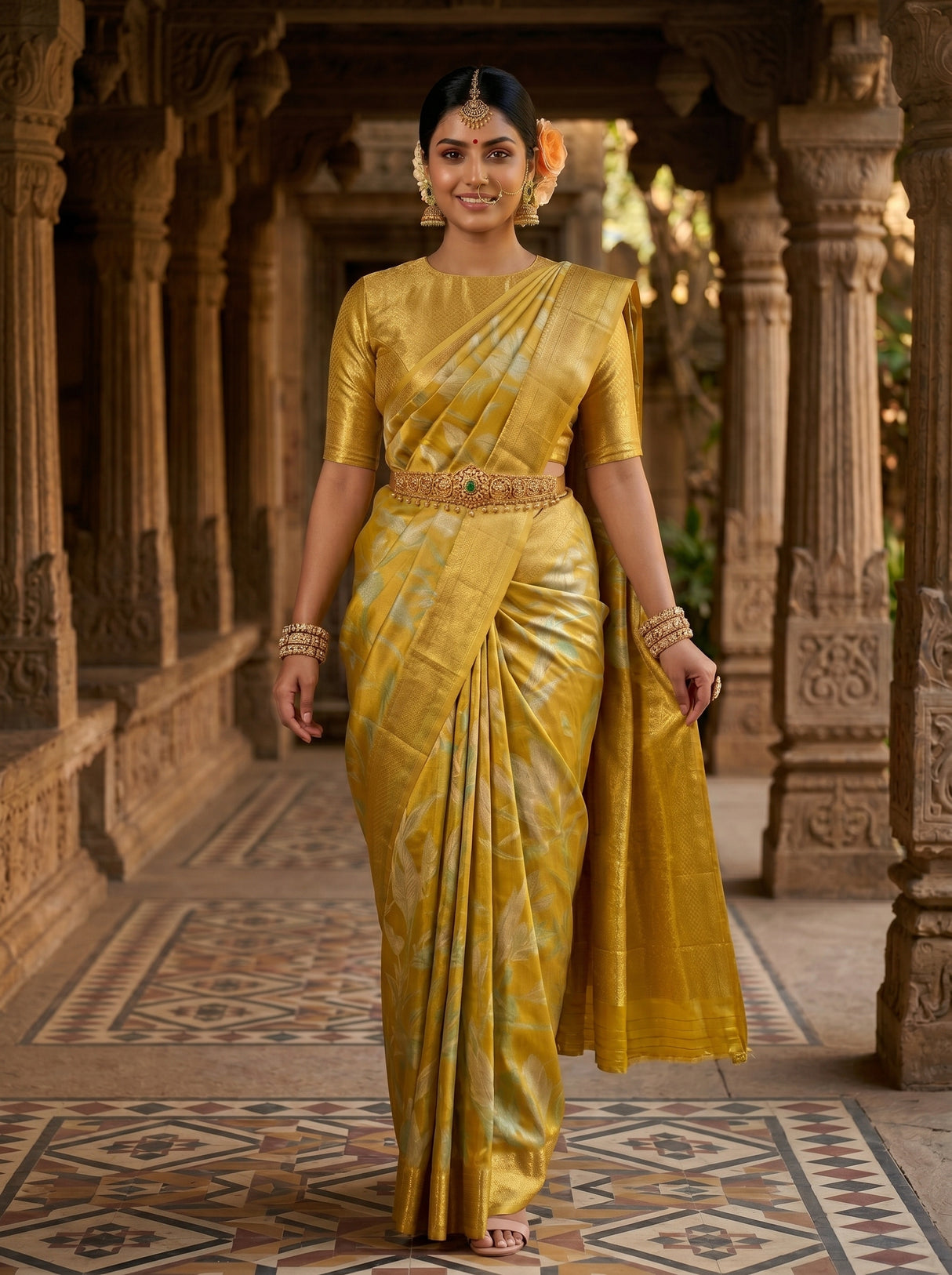 MIMOSA Gold Saree Saree — pose 6 styling detail