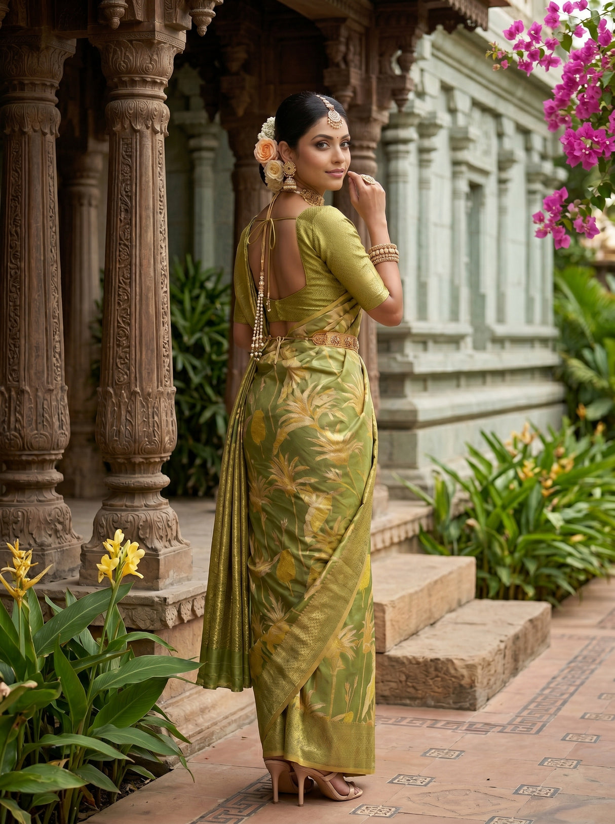 MIMOSA Green Saree Saree — pose 7 styling detail