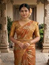 MIMOSA Orange Saree Saree — pose 10 styling detail
