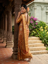 MIMOSA Orange Saree Saree — pose 7 styling detail