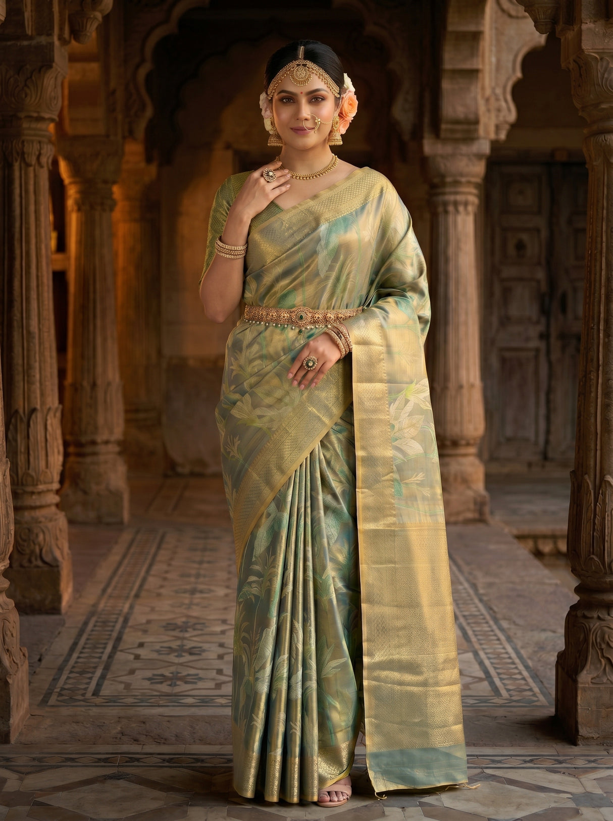 MIMOSA Sapphire Saree Saree — pose 4 styling detail