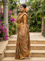 MIMOSA Wine Saree Saree — pose 3 styling detail