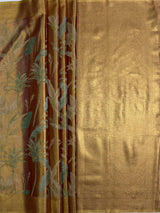 MIMOSA Wine Saree Saree — pallu and zari work detail