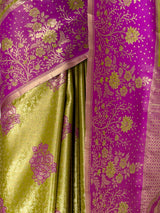 MIMOSA Olive Kanjivaram Art Silk Saree — fleets shot full lifestyle