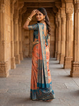MIMOSA Peach Kanjivaram Art Silk Saree — pose 7 styling detail