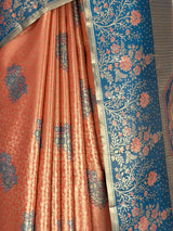 MIMOSA Peach Kanjivaram Art Silk Saree — fleets shot full lifestyle