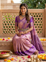 MIMOSA Pink Kanjivaram Art Silk Saree — pose 8 styling detail