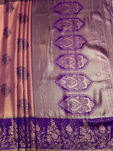 MIMOSA Pink Kanjivaram Art Silk Saree — pallu and zari work detail