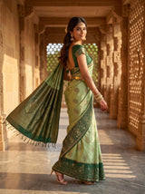 MIMOSA Pista Kanjivaram Art Silk Saree — pose 9 styling detail