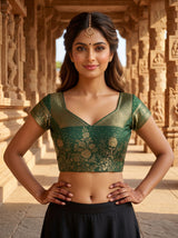 MIMOSA Pista Kanjivaram Art Silk Saree — blouse close-up