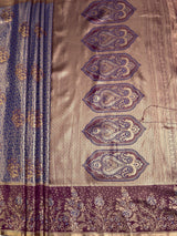 MIMOSA Royal Blue Kanjivaram Art Silk Saree — pallu and zari work detail