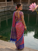 MIMOSA Rani Kanjivaram Art Silk Saree — pose 2 styling detail