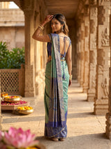 MIMOSA Sapphire Kanjivaram Art Silk Saree — pose 7 styling detail